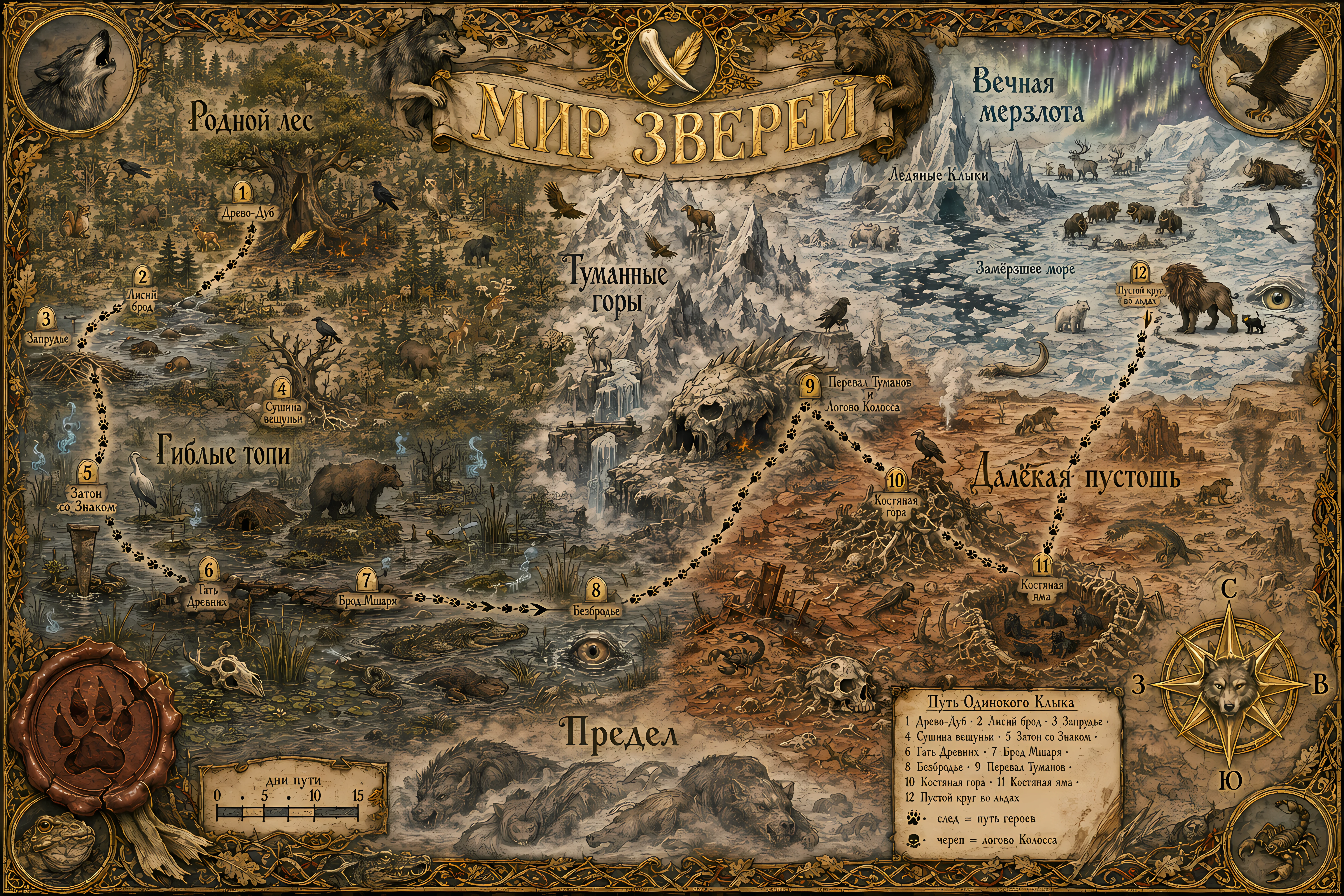 Карта мира World of Beasts